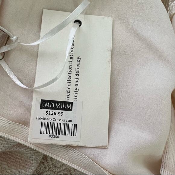 Anthropologie Champagne & Strawberry Fabric Mix Cream Sheath Dress Size M NWT - Picture 13 of 14